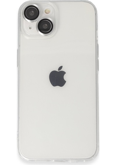 Apple iPhone  Uyumlu    14 Kılıf Luko Lens Silikon - Gümüş