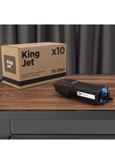 Kingjet Kyocera Uyumlu Tk-3160 Standart Kapasiteli 10'lu Paket Çipli Uyumlu  Toner Ecosys M3645dn