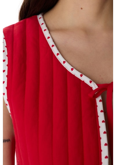 Penti Kırmızı Magnifique Pamuklu Yelek Pijama Üstü