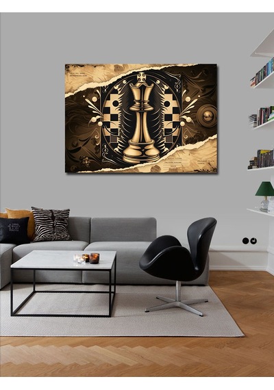 Kanvas Tablo Satranç Stratejisi 100cmx140cm