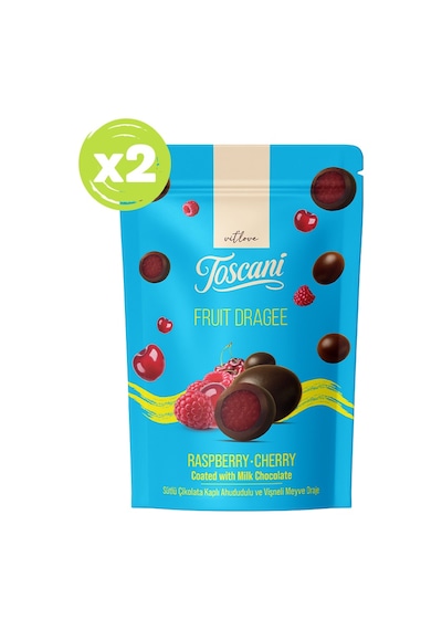 Sütlü Çikolata Kaplı Ahududu Ve Vişneli Meyve Draje 2 X 60gr