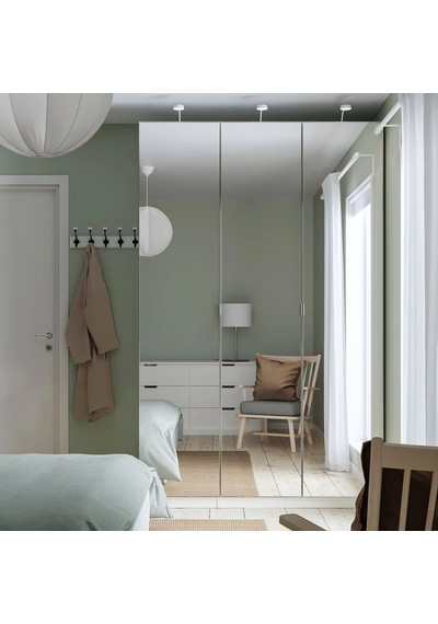 Ikea Beyaz Fonksiyonel Kapaklı Gardırop Beyaz-aynalı Cam Ikea Beyaz Fonksiyonel Kapaklı Gardırop Beyaz-aynalı Cam