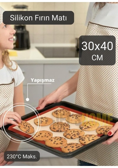 Silikon Mat Silpat Pişirici Mat Fırın Matı 40 30 Cm Kahverengi