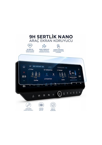 Jeep Compass Ekran Koruyucu 16 İnç Multimedya Parlak Nano