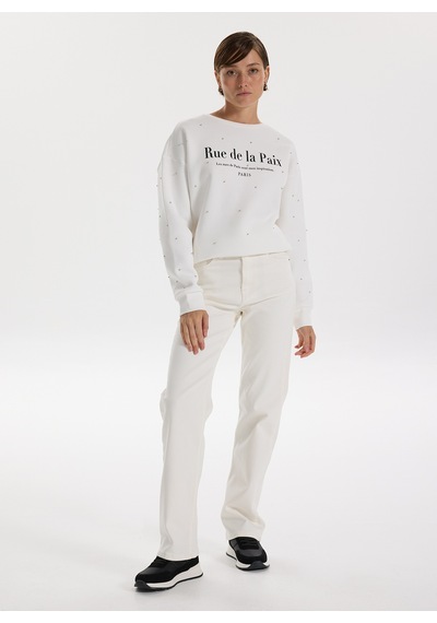 Fabrika Beyaz Kadın Pamuklu Denim Pantolon F5wl-pnt0192