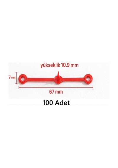 Luluyen Kırmızı 100 Adet Plastik Güvenlik Kilidi Klips 67mm Güvenlik Etiket Trim Sabitleyici Askı Paket Kilit Tek Kullanımlık
