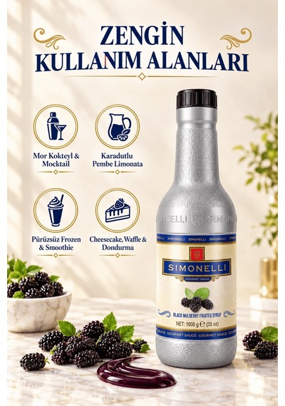 Simonelli Karadut Frozen Meyve Püresi 1 KG