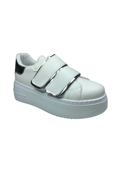 Womenly Moda 2001 Beyaz Cırtlı Kadın Sneaker Spor Ayakkabı Beyaz
