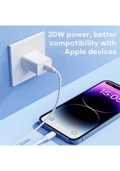 T18 20w Pd Lightning Kablo Seyahat Şarj Seti Beyaz