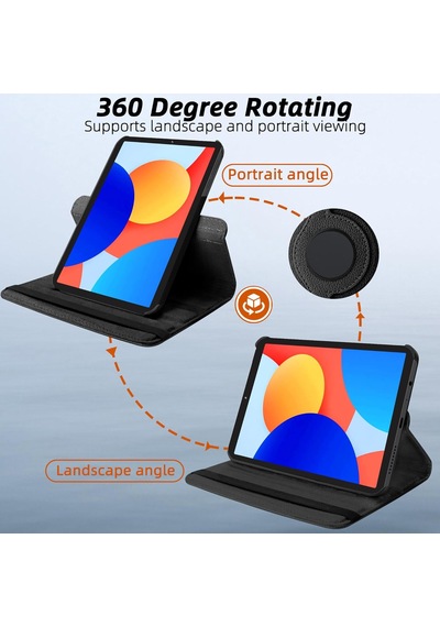 Xiaomi Redmi Pad Se 8.7 Inç İle Uyumlu 360 Dönebilen Standlı Tablet Kılıfı