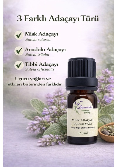 Lavande Lavanta Çiftliği Misk Adaçayı Uçucu Yağı 5 ML