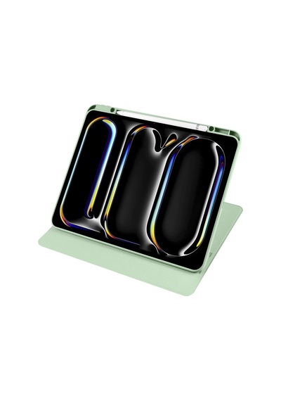 Apple Uyumlu iPad, Pro 11inç M4 2024 Kılıf Termik Kalem Bölmeli Dönebilen Standlı Kılıf A2836 A2837 A3006