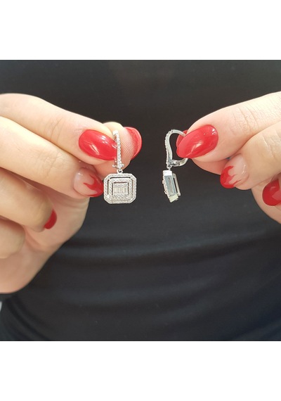 Lova 1,03 Karat Baget Pırlanta Küpe - 3030054