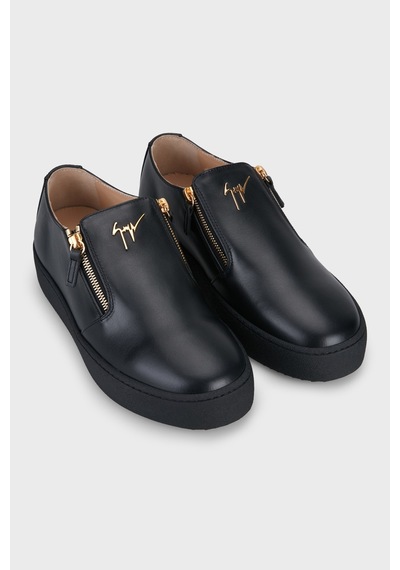 Giuseppe Zanotti Fermuar Detaylı Deri Sneaker Ayakkabı Erkek Ayakkabı Rm60020-003 Siyah