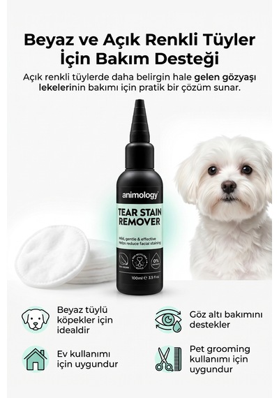 Animology Tear Stain Remover Köpek Gözyaşı Lekesi Temizleyici Göz Çevresi Bakım Solüsyonu 100 Ml