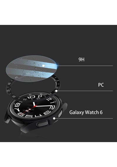 Galaxy Watch 6 Classic 43mm Sert Pc Kasa Ve Ekran Koruyucu Sbt Sport Watch Gard 29 - Siyah