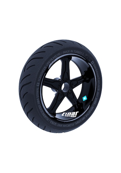 Taş Grisi 4 Parçalı Keskin Jant Şeridi Sticker Çınar Extreme