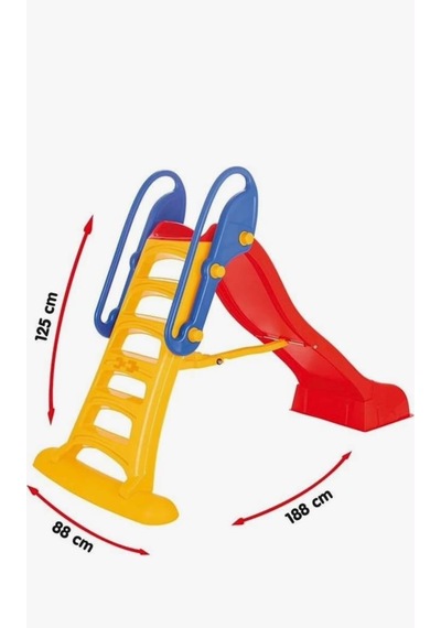 Katlanabilir Su Akışlı Maxi Su Kaydırağı 188 Cm Kırmızı Sarı Çocuklar İçin Eğlenceli Kaydırak Renkli