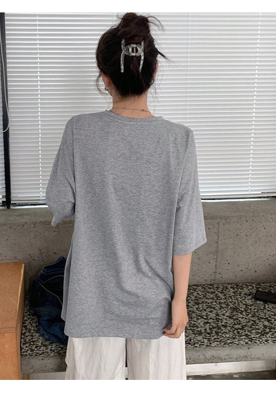 Unisex Thousand Baskılı Tasarım Tshirt Gri
