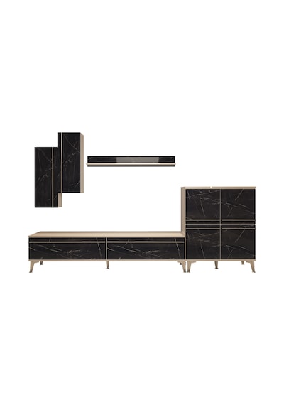 Decoraktiv Eko 6 Mdf Std Silver Tv Ünitesi Tv Sehpası Beyaz - Siyah Mermer