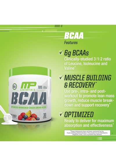 Musclepharm Mp Essentials Bcaa 30 Servis 258 G