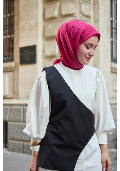 Silk Home Monogram Pamuk İpek Eşarp 130001-03 Fuşya