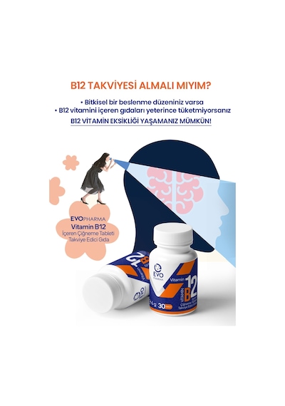 Evo Pharma Vitamin B12 İçeren Takviye Edici Gıda 30 Tablet