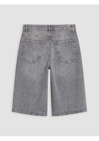 Lcw Jeans Gri Bermuda Fit Kadın Jean Şortolon