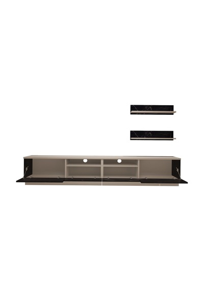 Decoraktiv Trendstyle 220rs Mdf Tv Ünitesi Tv Sehpası Beyaz - Siyah Mermer