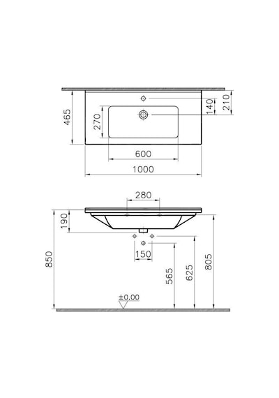 VitrA S50 5479B003-0001 Etajerli Lavabo 100 CM Beyaz