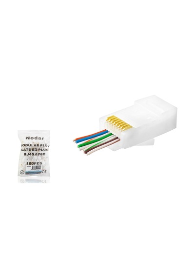 Cat6 Ez Rj45 Konnektör - 100 Adet Beyaz / Ekonomik Poşet Paket Nd2414 Hmngoxxtptprp