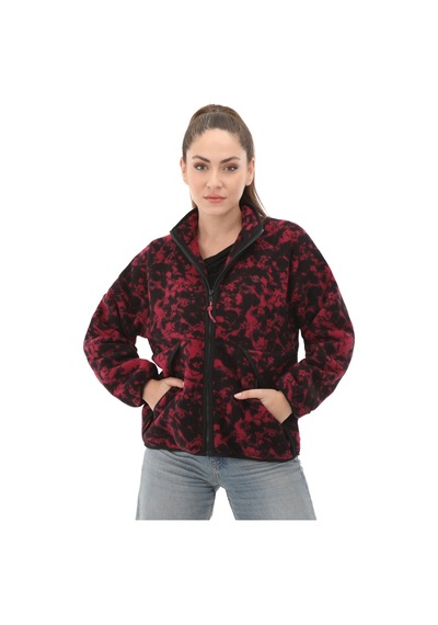 B0a5zuqefy1-r Timberland Prınted Full-zıp Sherpa Fleece Jacket Kadın Mont Siyah B0a5zuqefy1-r Siyah Kırmızı Siyah - Kırmızı
