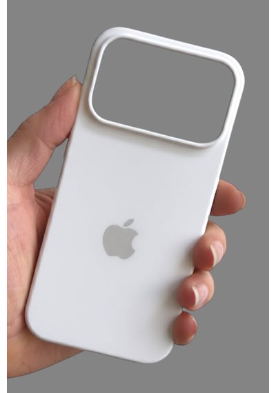Iphone 17 Pro Uyumlu Kılıf Logolu Lansman Soft Yumuşak Içi Kadife Silikon Kapak Beyaz