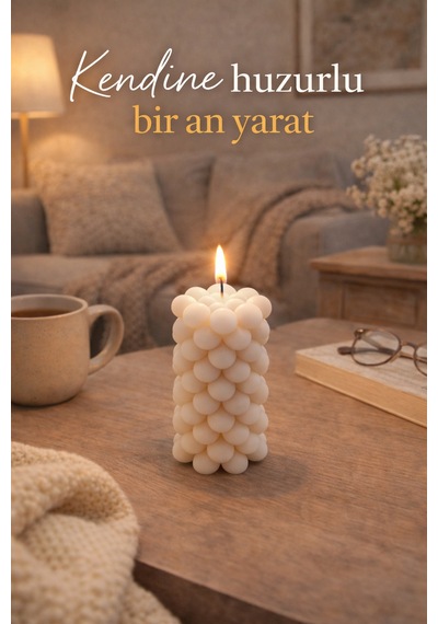 Soya Mum,dekoratif Lüks & El Yapımı Doğal Mum,uzun Yanma Süreli Şık Ev Hediyesi,ev Süsü Beyaz 360 G Beyaz