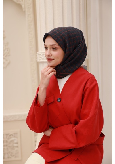 Silk Home Olinda Eşarp 48004-72 Antrasit, Kiremit