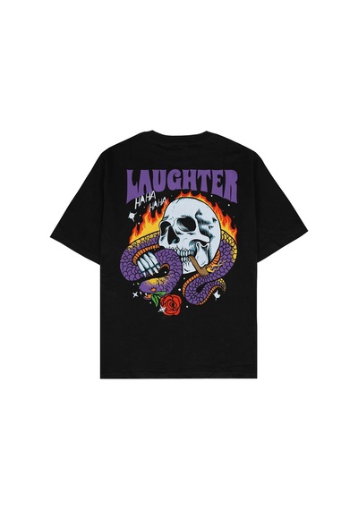 Startmore Adrift Laughter Siyah Oversize Unisex T-shirt Siyah