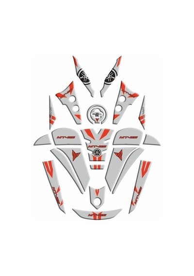 Yamaha Mt25 2020 - 2024 Uyumlu Full Tank Pad Set 008 Çok Renkli