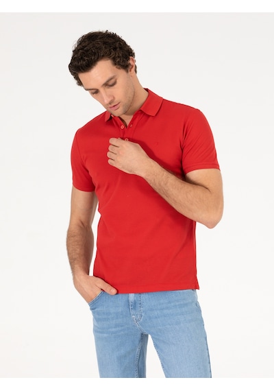 Cacharel Erkek Nar Çiçeği Tişört Basic 50265364-vr039 Kirmizi