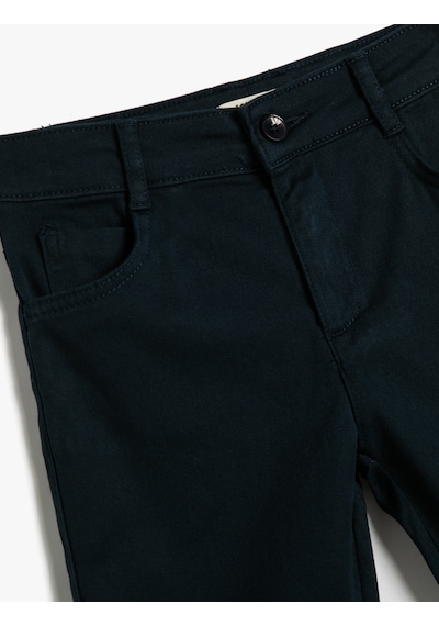 Koton Chino Pantolon Cepli Pamuklu Lacivert 4wkb40014tw 4WKB40014TW705 Lacivert