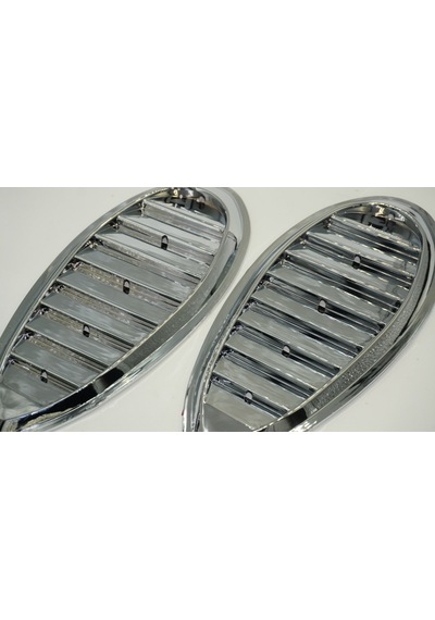 Arazi Off Road Binek Araç Ön Kaput Gümüş Krom Air Flow Rüzgarlık