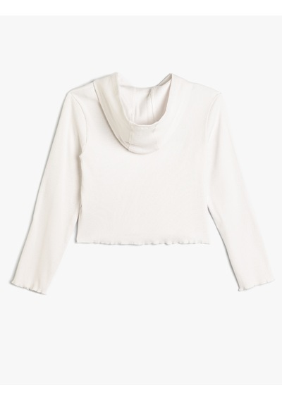 Koton Kapşonlu Sweatshirt Şehir Baskılı Pamuklu Beyaz 5wkg10211ak Beyaz