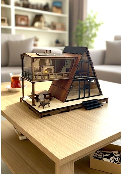 Kendin Yap Maket Ev Kış Bungalov