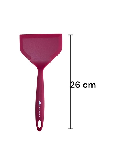 Isıya Dayanıklı Geniş Ağız Spatula 26 Cm, Fuşya Diğer