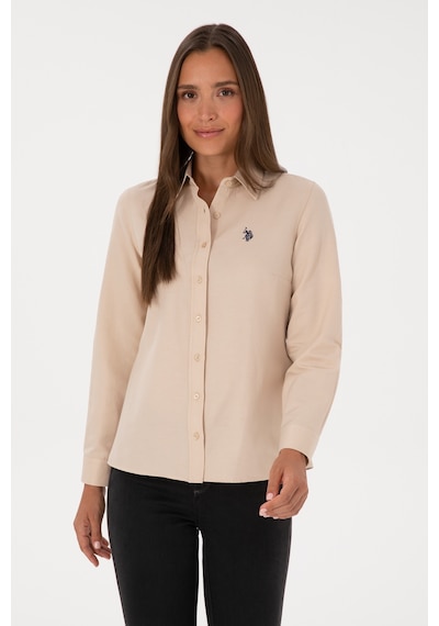 U.S. Polo Assn. Kadın Kum Uzun Kollu Basic Gömlek 50316711-VR085