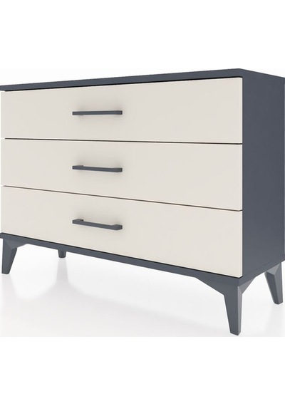 Arges Şifonyer 3 Çekmeceli 88x30x64 Antrasit-aytaşı Antrasit