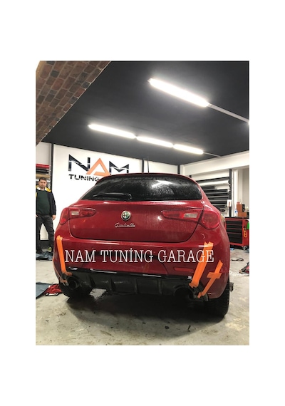 Alfa Romeo Giulietta Difüzör Çift Çıkış Plastik Parlak Siyah Nam Tunıng Garage