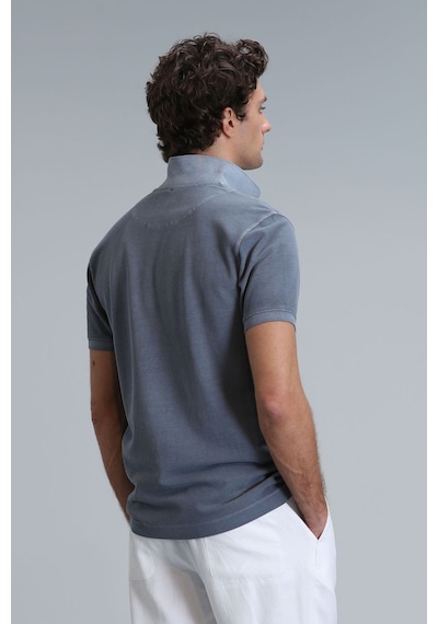 Lufian Erkek Vernon Smart Polo T-shirt 111040163 Koyu Gri