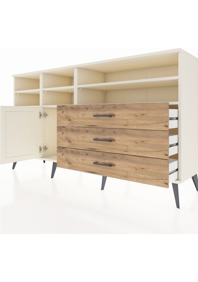 Hyperion Konsol 8 Raflı 3 Çekmeceli Tek Kapaklı 176x44x99 Aytaşı Aytaşı-aytaşı/çam Hyperion Konsol 8 Raflı 3 Çekmeceli Tek Kapaklı 176x44x99 Aytaşı Aytaşı-aytaşı/çam