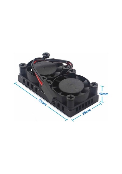 Raspberry Pi Çift Fanlı Alüminyum Soğutucu Dual Fan Heatsink Aktif Cpu Soğutma Modülü Raspberry Pi 4