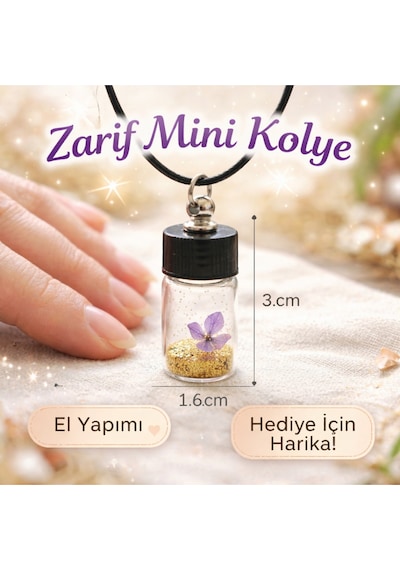 2cc Çevirmeli Su Geçirmez Kapak 3cm Gerçek Cam Şişe Kolye İlaç Tohum Dilek Kapsül Siyah
